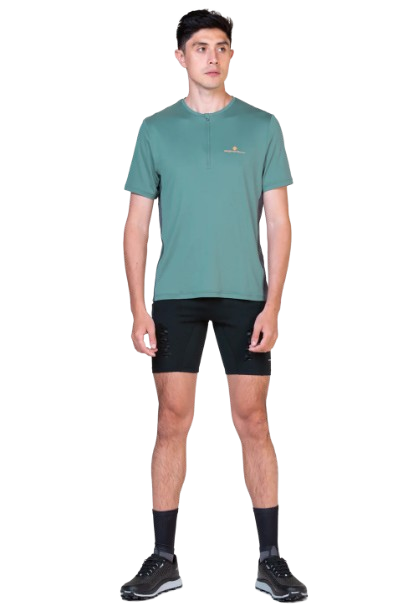 Ronhill Men’s Tech 1/2 Zip S/S Tee   تي شيرت بزهرة قصيرة من تكنولوجيا الرجال بتصميم سحاب نصفي