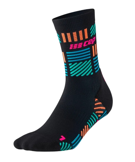 The Run Limited 2024.2 Compression Socks (MID CUT) Black/Neon Pink Men