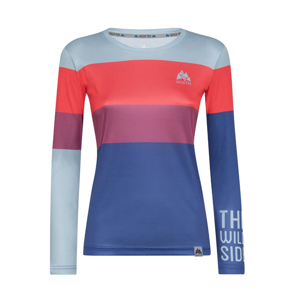 WILDTEE  Colorblock Red Long Sleeve Tech