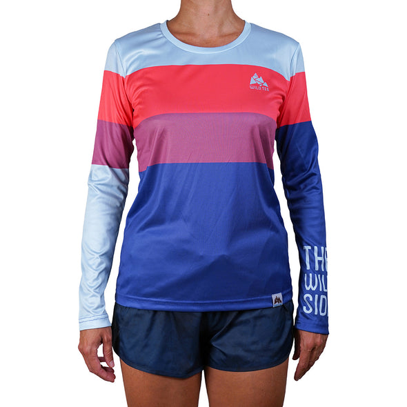 WILDTEE  Colorblock Red Long Sleeve Tech